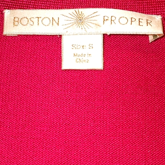 Boston Proper Sexy Raspberry Fitted Scoop Neck Sweater - Picture 9 of 9